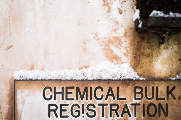 istock Rusted registration plate on an industrial oil storage facility 900429004