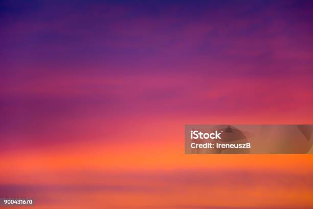 Blurred Clouds Lit By The Sun Stock Photo - Download Image Now - Sunset, Sky, Purple