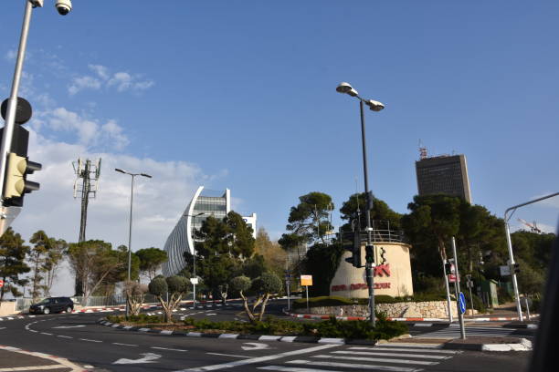 Haifa, israel : December 29 , 2017 :  The University of Haifa , In the photo you can see the access road to the University of Haifa. The university is located on the \