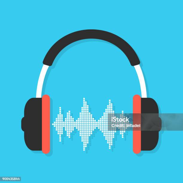 Headphones And Equalizer With Shadow Stock Illustration - Download Image Now - Art, Arts Culture and Entertainment, Audio Equipment