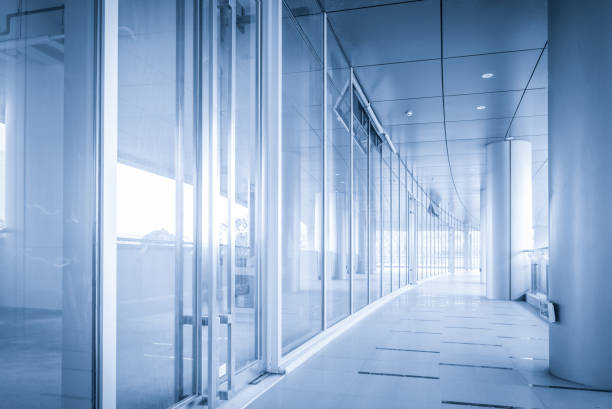istock Hall of business building with light from window 900439608