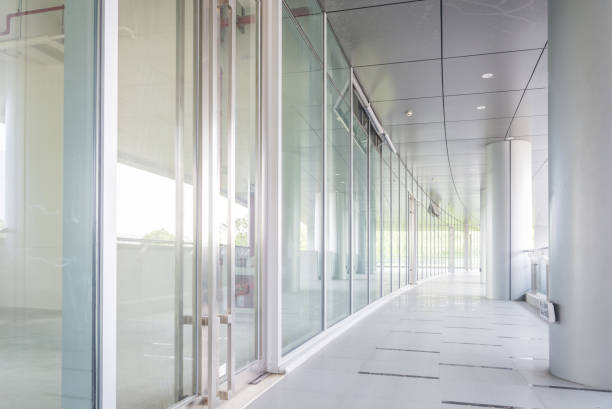 istock Hall of business building with light from window 900439620