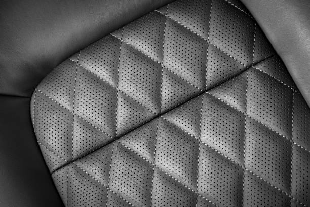 istock Black perforated leather car seat 900440034