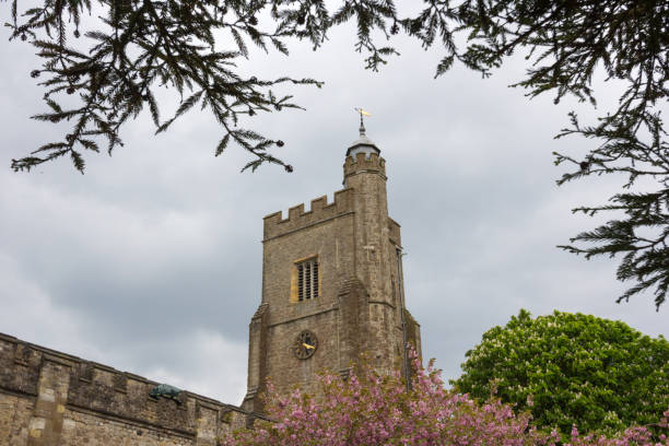 Cherry blossoms outside St Nicholas Church in Sevenoaks