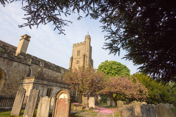 St Nicholas Church in Sevenoaks, England St Nicholas Church in Sevenoaks, Kent norman uk tree sunlight stock pictures, royalty-free photos & images