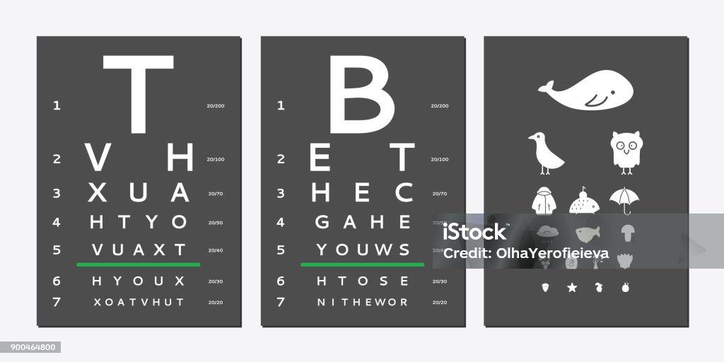 Versions Optometry Eyes Test Chart Stock Illustration - Download Image Now - Alphabet ...
