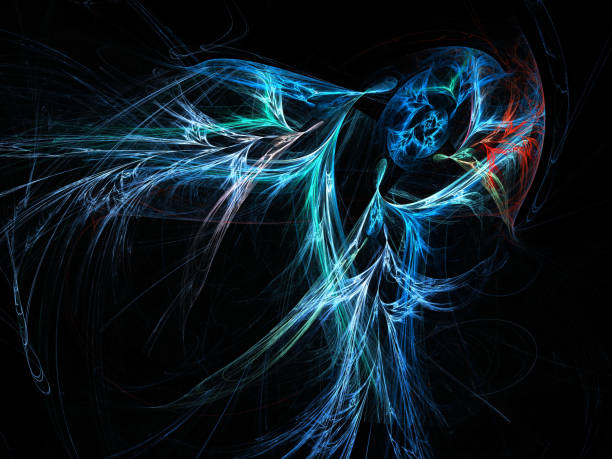 istock Abstract illustration of a fractal pattern on black background 900464974