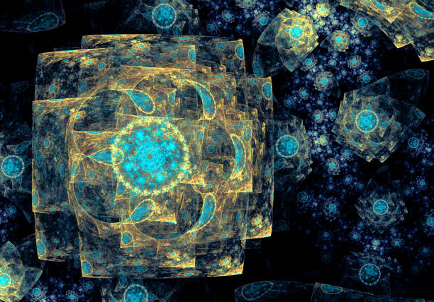 istock Abstract illustration of a fractal pattern on black background 900465284