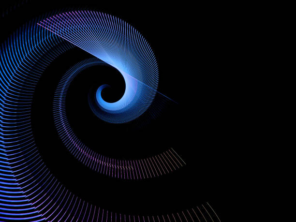 istock Abstract illustration of a fractal spiral pattern on black background 900465336
