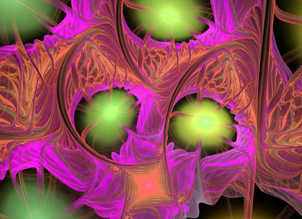 istock Abstract illustration of a fractal pattern on black background 900465564