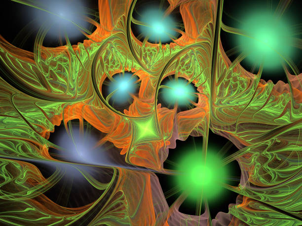 istock Abstract illustration of a fractal pattern on black background 900465596