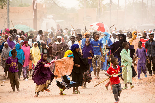 The people of Agadez Niger are celebrating the Bianou Festival in the roads of Agadez in the first days of October.
