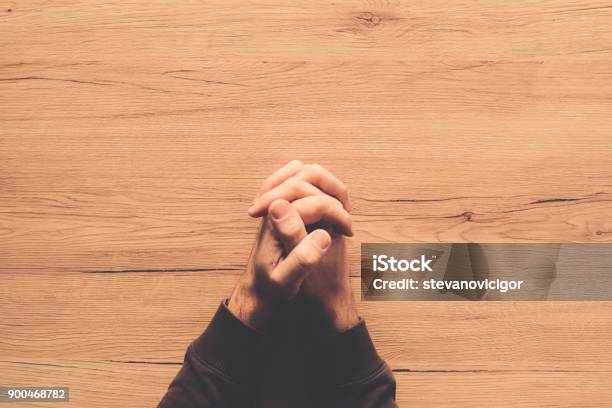 Man Praying Stock Photo - Download Image Now - Praying, Confession - Religion, Men