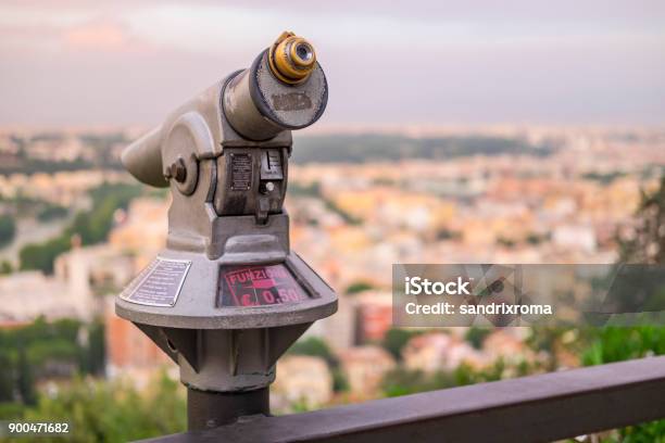 Coin Operated Spyglass On Rome Stock Photo - Download Image Now - Rome - Italy, Observatory, Vatican