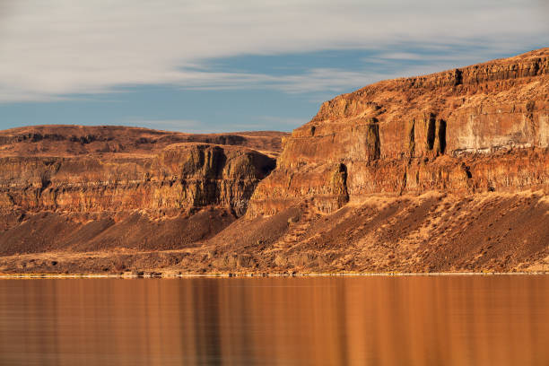 Green water at Dierkes Lake in the Snake River Canyon in Twin Falls, Idaho, USA.