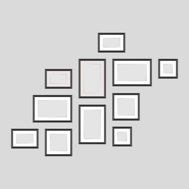 istock set of frames on the wall, family tree of photos, empty frames f 900474950