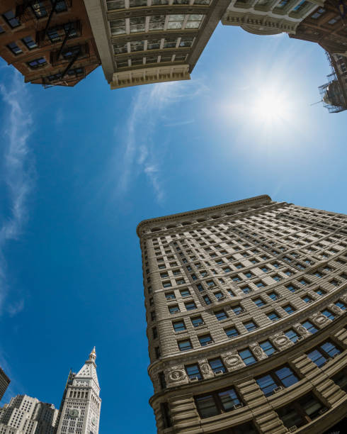 istock Manhattan skyscrapers as seen from below. 900476034