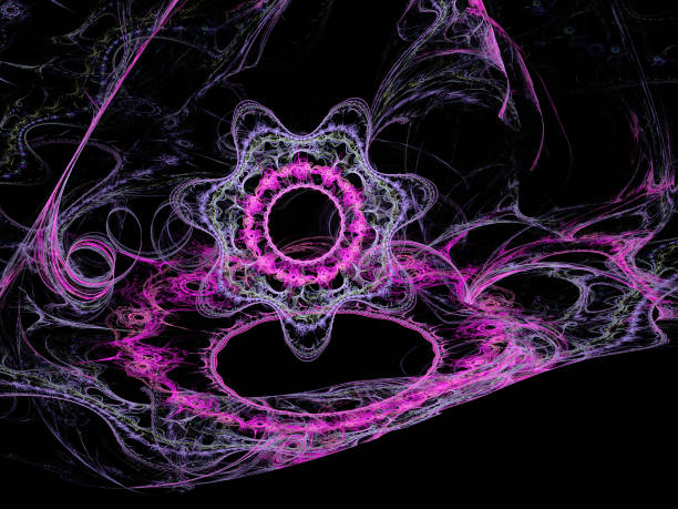 istock Abstract illustration of a fractal pattern on black background 900482618