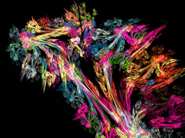 istock Abstract illustration of a fractal pattern on black background 900482676
