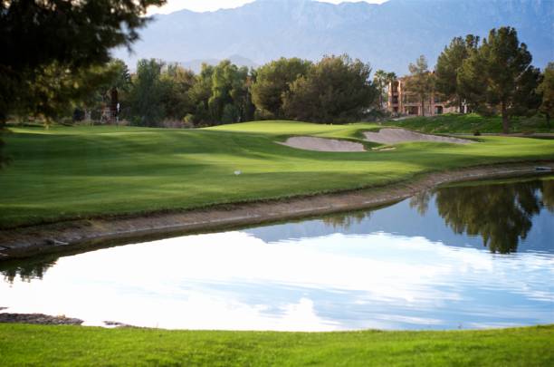 прекрасный день на поле для гольфа - lawn desert golf california стоковые фото и изображения