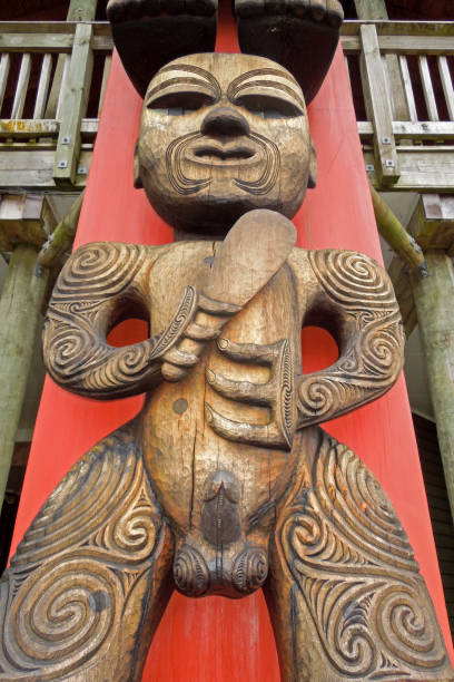 istock Maori Carving on a Pou (Post) 900487100