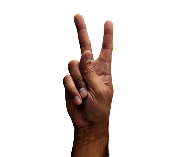 concept of victory hand with two fingers concept of victory isolated v sign stock pictures, royalty-free photos & images
