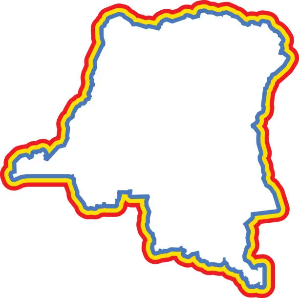 Vector illustration of Democratic Republic of the Congo Outline
