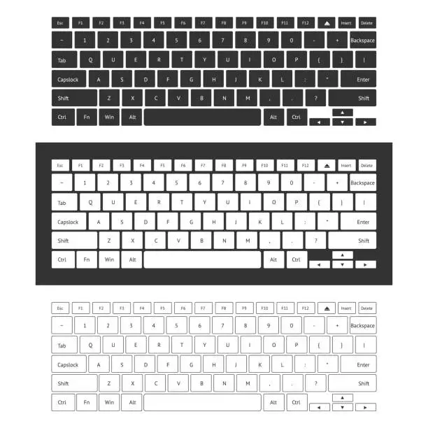 Vector illustration of Laptop keyboard set