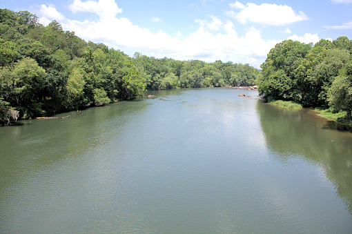 The Saluda River winds a slow course through Columbia, SC where it will eventually merge with the Broad River downtown and become the Congaree River. The Saluda, as well as the others, is a popular natural resource for residents and tourists. Fishing, canoing, kayaking, and tubing are among some of the favorite outdoor activities in this body of water.