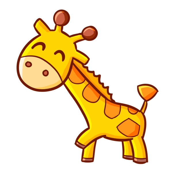 illustrations, cliparts, dessins animés et icônes de funny girafe souriant - cartoon giraffe young animal africa