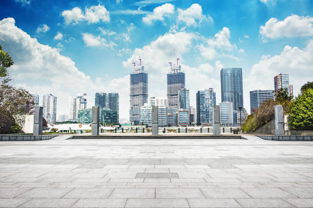 istock cityscape and skyline of shanghai from empty marble floor 900538064