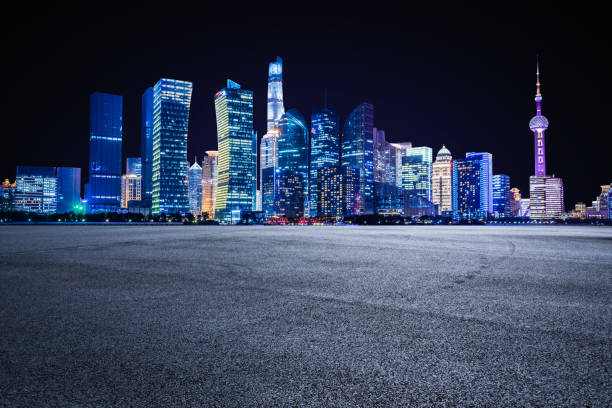 istock Twilight shot with the Shanghai skyline 900538362