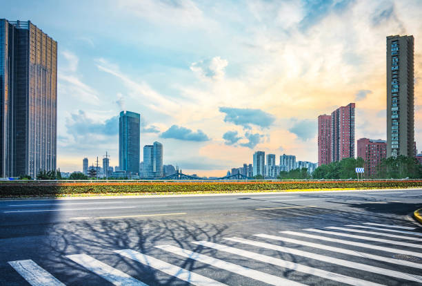 istock empty street in modern city 900543274