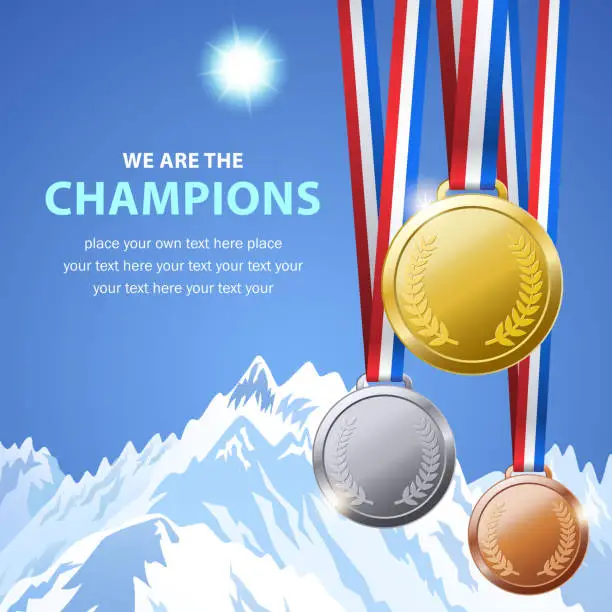 Vector illustration of Winter Champion Medals