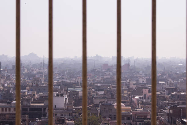 istock Skyline in the city center between the grating 900553070