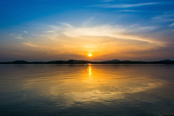 istock colorful sky at sunset on the lake 900553764