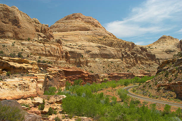 istock Desert Park Road through Capitol Reef 90055615