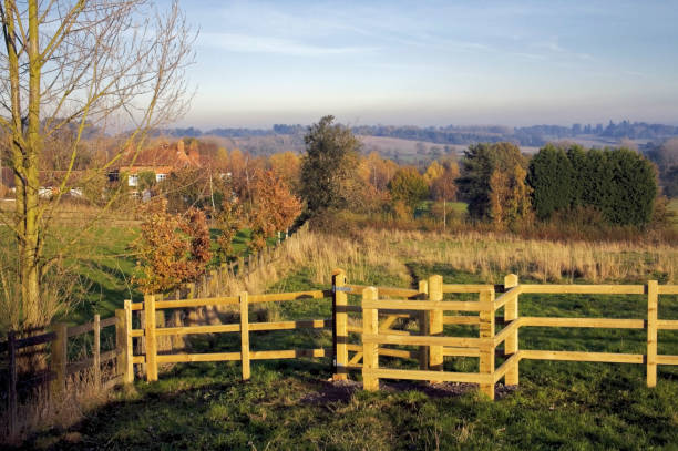 istock View from footpath Warwickshire countryside midlands England Uk 900561072