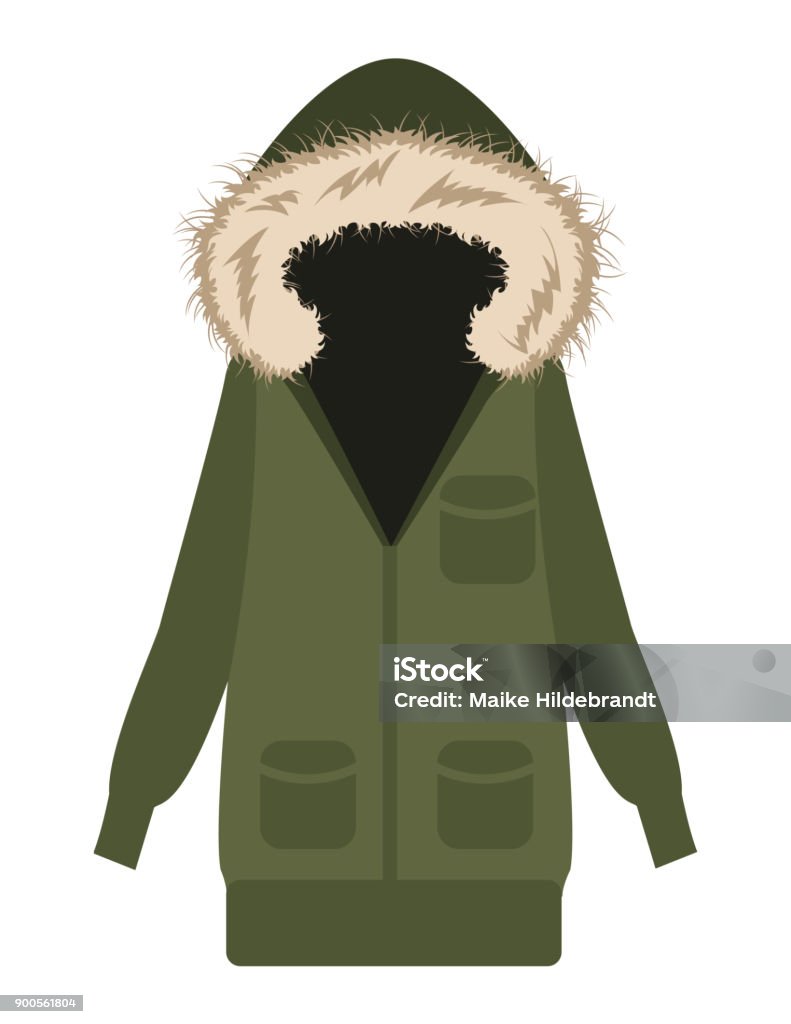 parka Flat Design parka Icon Parka - Coat stock vector