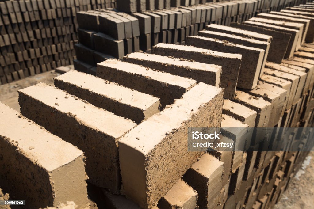 Mud Brick Stack Wet Brick Mud Stack For Natural Dry Stock Photo - Download Image Now ...