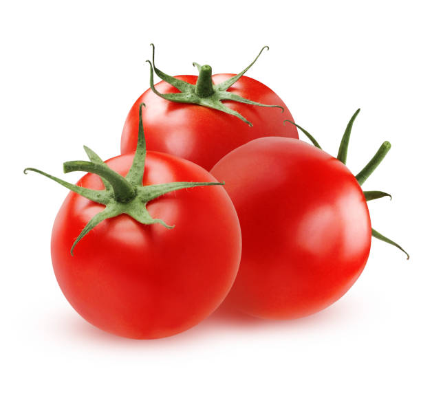istock Ripe tomatoes isolated on white background 900562036