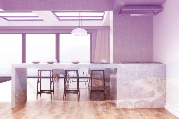 istock White and gray kitchen with a bar stand double 900569808