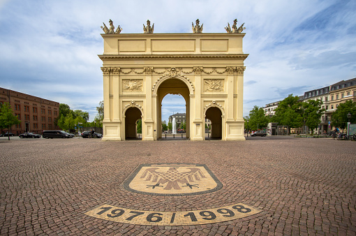 Famous Brandenburger Gate on the main square in Potsdam in summer time