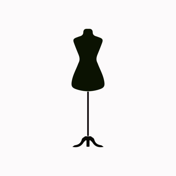 schneiderin modell vektor icon. - tailor fashion designer sewing fashion stock-grafiken, -clipart, -cartoons und -symbole