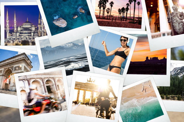 Camera prints of an year full of memories around the world Camera prints of an year full of memories around the world vacations photos stock pictures, royalty-free photos & images