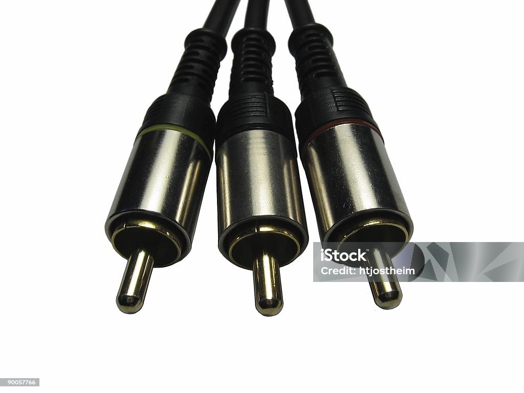 Tres conectores phono/RCA macho - Foto de stock de Aislante libre de derechos