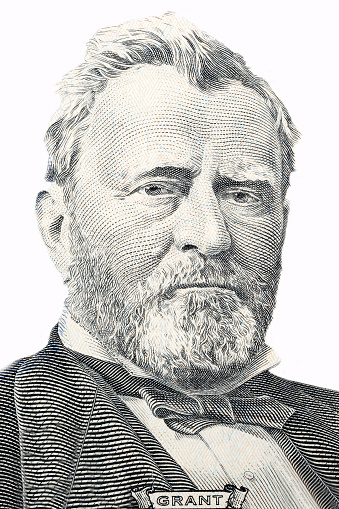 Ulysses Grant portrait on a white background