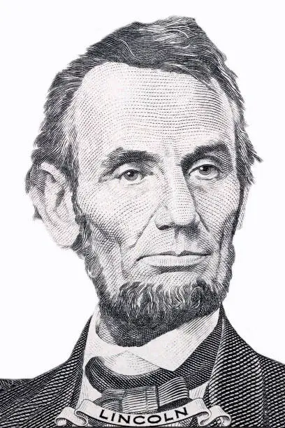 Abraham Lincoln portrait on a white background