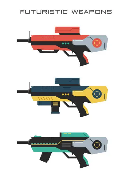 Vector illustration of Futuristic Weapons - Rifle