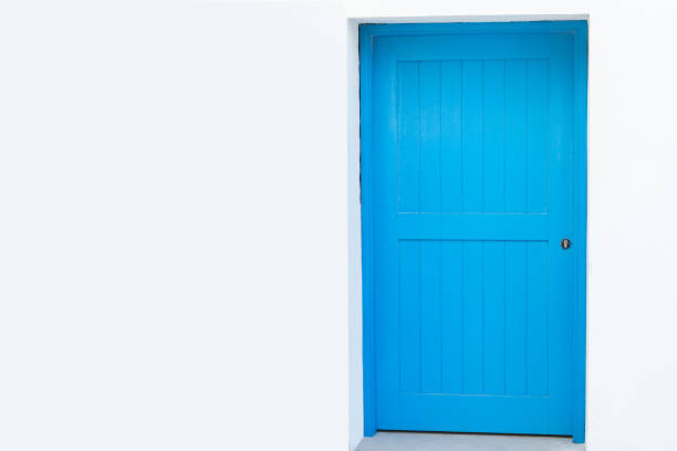 istock Old blue door in Greece 900586904